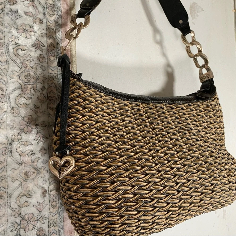 BRIGHTON Vintage Edna Woven Straw Hobo‎ Bag
